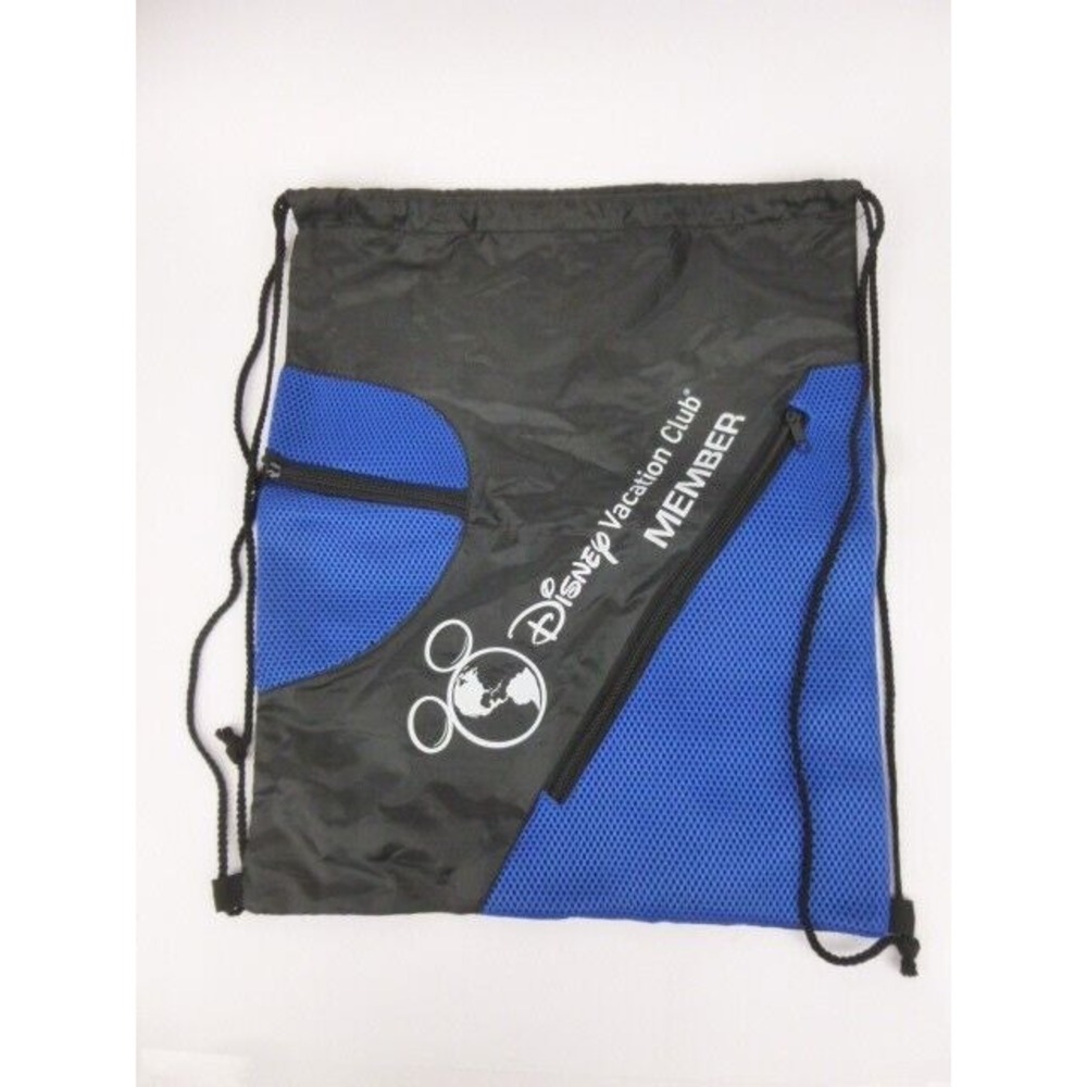 Disney Vacation Club DVC‎ Mesh Bag Lightweight Drawstring Backpack Blue Black